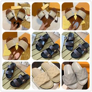 Sommer-Desinger-Damenhausschuhe, Weiß, Schwarz, Rosa, Netz, bestickt, Leinen, Beige, Woody, flache Mule-Slide-Sandalen, Loe Luxus-Strand-Plateau-Slipper