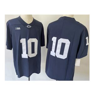 Maglia da uomo college Penn State bianca blu ncaa Nicholas Singleton 10 football americano indossa maglie universitarie cucite per adulti