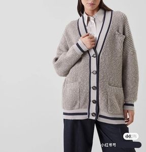 Women's Sweater European Fashion Brand Wool and cashmere blended knitted cardigan