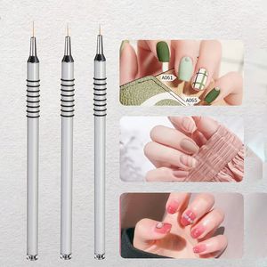 Nail Brushes Art Liner Set 3Pcs Brush Striping Thin Long Lines Dotting Drawing Pen Metal Handle Striper 7911mm 231007