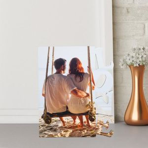 Quadros Decorações de mesa Amor Carta Po Quadro Imagem DIY Artesanato Desktop Transferência de Calor Família Sublimação Blanks Branco