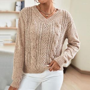 Camisolas femininas outono sólido quente fino camisola de malha mulher casual manga longa v pescoço pullovers mulheres inverno moda coreano malhas topo