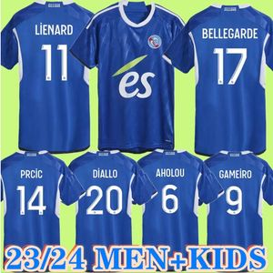 2023 2024 RC Estrasburgo Alsácia camisas de futebol DIALLO BELLEGARDE Gameiro AHOLOU AJORQUE maillot de foot Home 23 24 MOTHIBA LiENARD DIARRA DJIKU camisa de futebol