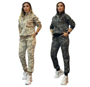 Kvinnors kostymer 2023 Autumn/Winter New Letter Printing Fashion Sports Women's Set Luxury Brand Women's Two Piece Set