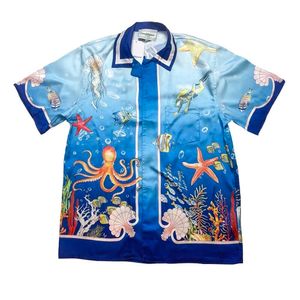 24SS Casablanca Beach Shirt Ocean World Submarine Print Shirt Loose Men and Women's Hawaiian American Style Shirtcasablanc