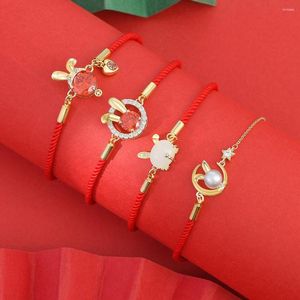 Charme Pulseiras Estilo Chinês Linda Pulseira Para Mulheres Menina Festival Luz Luxo Zodíaco Cadeia Jóias Presentes