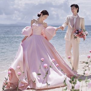 Великолепные свадебные платья 2023 года, розовое свадебное платье, расшитое бисером, из тюля с скользящим шлейфом, бальное платье, платья de novia, платья в стиле вестерн-ковбойши, свадебные платья больших размеров