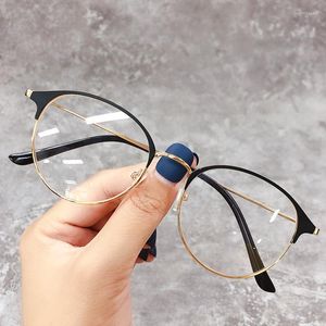 Güneş Gözlüğü 2023 Metal Yuvarlak Çerçeve Miyopya Gözlükleri Moda Klasik Retro Optik Ultralight Görme Bakımı Yakın Görüş Gözlükleri -1.0--4.0