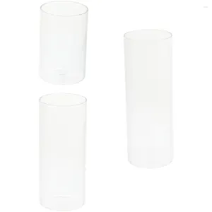 Candle Holders 3 Pcs Transparent Cup Small Home Decor Glass Tealight Holder Party Mask Stand Hollow Container Creative Candles &