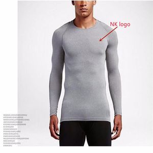 メンズT -ShirtsフィットネスロングスリーブTシャツ屋外圧縮クイック乾燥服ランニングバスケットボールトレーニングTEESスポーツ323U