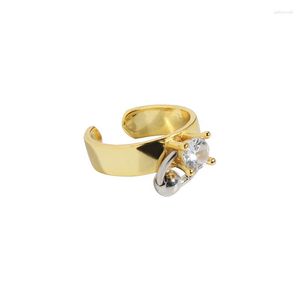 Brincos de argola com design pequeno e luxuoso, anel de diamante simples e versátil com microconjunto de zircônia, prata esterlina 925 feminina