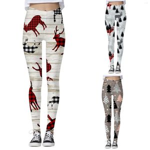 Active Pants Women's Mid Waist Christmas Printed Tights Soft Abdominal Control Exercise Yoga Leggings Maternity 2x