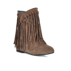 33-43 Coffee Rain Suede Face Elevated Short Boots Women's Korean Princess Versatile Tassel Boots W302 231003