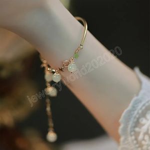 Bracciale in giada di Hetian per donna Bracciale con ciondolo con nappa a forma di stella alla moda per ragazze Accessori per gioielli casual Yoga Pulseras Mujer