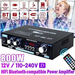 Karaok Oyuncu AK35 G919H 1000W Ana Araba Güç Amplifikatörleri 2 Kanal Bluetooth Sound FM USB uzaktan kumanda mini HiFi Dijital Stereo AMP 231007