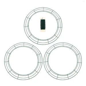 Декоративные цветы, 3 шт., проволочная венок, рамка для изготовления колец, рождественские DIY макраме, цветочные поделки, форма с 1 рулоном для