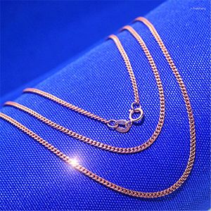 Pendanthalsband Pure Russian 585 Purple Gold Women's Necklace Plate Chain Simple Classic Plated 14K Rose Lock Bone Fashion Jewelry