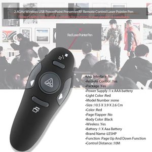 Smart Remote Control Laser Pointer Pen Powerpoints Clicker USB Wireless Presenter Presentation Projector PPT Slides Pointing Pens 231007