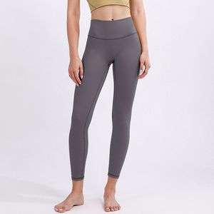 Kvinnors designer yoga outfit fast färg leggings byxa hög midje designers kläder anpassar sexiga benen yogas byxor sport höftlyft fitness tights kvinnor