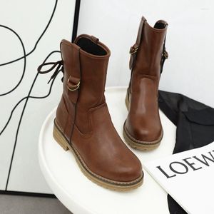 Boots Autumn Winter Rubber Women's Shoes 2023 Platform Woman Booties Black for Women Bottine Femme 880-1