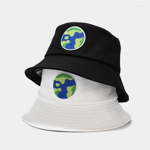 Berets 2023 Classic Black White Patch Camoulage Bucket Hat Outdoor Panama Fishing Hats For Female Male Unisex Casual Cap