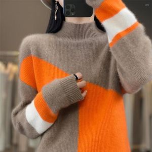 Sweater Sweater Women Sweater solto relaxado malha redondo pecover de pescoço 2023 de alta qualidade outono/inverno