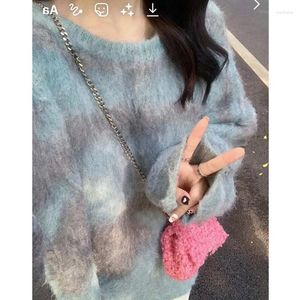 Kadın Sweaters 2023 Sweater Ulzzang Vintage College Jumpers Kadın Koreli Kalın Sevimli Gevşek Harajuku Sakiller Bayan Giyim J84