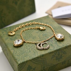 Podwójny G klasyczny vintage Designer Designer Bransoleta złota Bracelety Bracelety Charms Łańcuch biżuterii moda damskie prezent bez pudełka