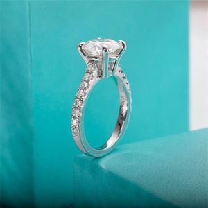 Cluster Rings Anujewel 3ct D Color Moissante Diamond Engagement Wedding Ring 18K Guldpläterad för kvinnor Hela 220921305J
