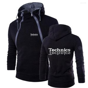 Herrtröjor Technics 2023 DJ 1200 skivspelare musik mode långärmad dubbel zip harajuku casual tryck streetwear topps