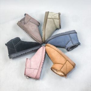 Damen-Winter-Ultra-Mini-Stiefel, Designer-Australische Plateaustiefel für Damen und Herren, echtes Leder, klassische warme Knöchel-Fell-Stiefeletten, luxuriöse kurze Winter-Schneestiefel