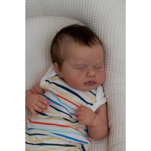 45 cm Reborn Baby Doll Loulou śpi nowonarodzony pełny winylowy ciało realistyczne 3D z widocznymi żyłami ręcznie robionymi bebe lalki Reborn