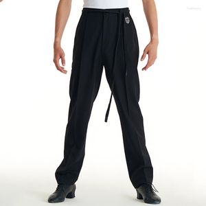 Stage Wear 2023 Latin Dance Pants for Men Drawstring Straight Man Chacha Rumba Tango Dress Performance DQS14163