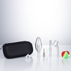 Love_e_Cig NC019 Dab Rig Smoking Pipe Glass Water Bong Egg Style Anti-Rolling Bag Set 10mm 14mm Quartz Ceramic Nails Quartz Banger Nail Clip Dabber Tool Silicon Jar