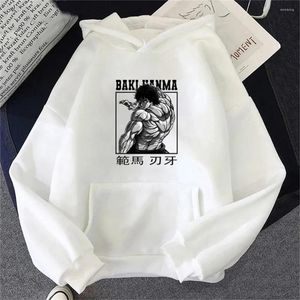 Moletom com capuz masculino com estampa 2D, pulôver casual grande, moda de rua, roupas tendência, anime Baki Hama