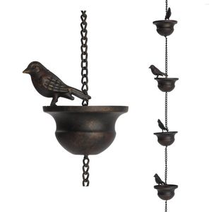 Garden Decorations 1st Creative Birds On Cups Metal Rain Chain Catcher For Gutter Roof Decoration Drainage Downpout Tool