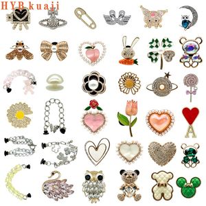 Hybkuaji DIY Luxury Metal DesignerBling Shoe Charms Decorationsゴールドシューズアクセサリーチャームバックルサポートカスタム