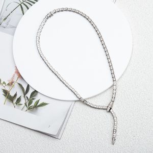 Schmuck Halsketten weiß plattiert 925 Silber abgestuft Luxusmarke Designer Buchstaben geometrisch berühmte Frauen runder Kristall Strass Gold an ni 351060