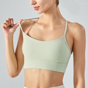 Yoga Outfit Sports Bra Women's Neck Hanging Vest With Chest Pad Fitness Clothes Top Beautiful Back