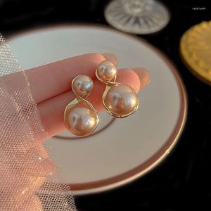 Baumeln Ohrringe Koreanische Nette Imitation Perle Tropfen Für Frauen Luxus Champagner Gold Farbe Ohrring Erklärung Modeschmuck 2023