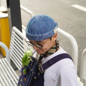 Berretti con teschio/berretto con teschio Berretto con teschio retrò Cappello da padrone di casa traspirante Cappello da marinaio Cappello da marinaio regolabile senza tesa lavato Cappello da uomo vintage hip-hop 231007