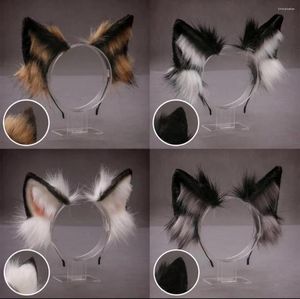 Hair Clips The Faux Fur Wolf Ears Headband With Hairy Animal Role-playing Clothing Wholesale Accessories