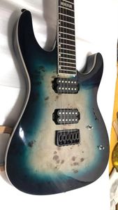 Ome Guitarra Elétrica Acabamento Azul Mogno Corpo Preto Hardware