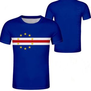 Cape Verde Erkek Gençlik T Shirt Özel Yapım İsim Numarası Ülke T Shirt Nation Flag CV Portekiz Koleji Baskı Po Adası Cl319W