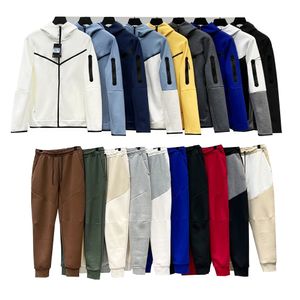 Mens Tech Fleece Tracksuit Tuta Uomo Hoodie 유럽 미국 농구 축구 럭비 여성의 긴 소매 까마귀 재킷과 2 피스