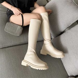 Botas de tornozelo de couro de patente preta dedo do pé redondo bege senhoras moda inverno longo botas femininas mujer 230922