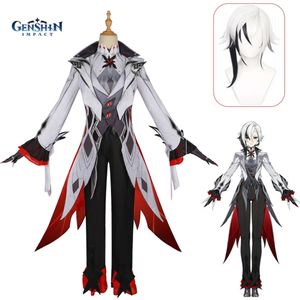 Game Arlecchino Cosplay Genshin Impact Cosplay Costume Knave Full Set Wig Uniform Halloween Carnival Party Costume for Adultcosplay