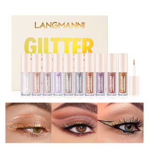 Flüssiger Glitzer-Eyeliner-Lidschatten, 10 Farben, Heavy-Metal-Eyeliner-Set, wasserfest, langlebig, glänzend, glitzernd, Superstay Metallic-Augen-Make-up