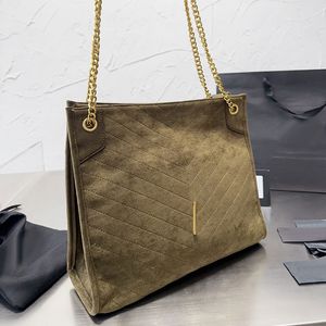 Niki Tote Shopping Bag Chain Handbags Purse Fashion Letters Nubuck Leather Magnetic Button Internal Zipper Pocket Women Classic Shoulder Bags 33cm