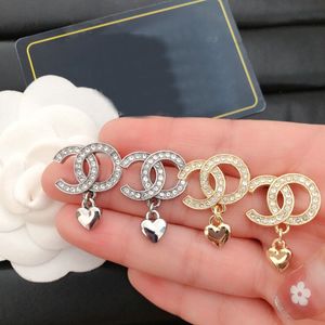 20 Stil Karışık Küpeler Tasarımcı Marka Mektupları Saplama Küpe 18K Altın Kaplama Takı Kadın Kristal Rhinestone Hoop Küpe Düğün Partisi